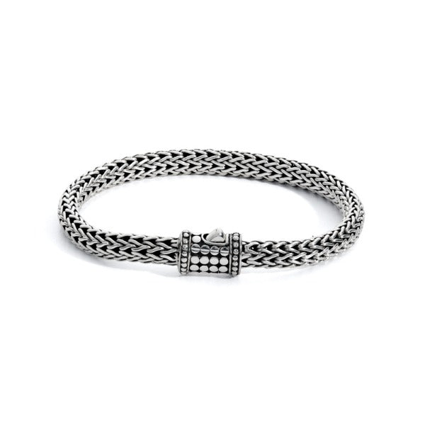 Classic Chain Dot Clasp Bracelet in Sterling Silver