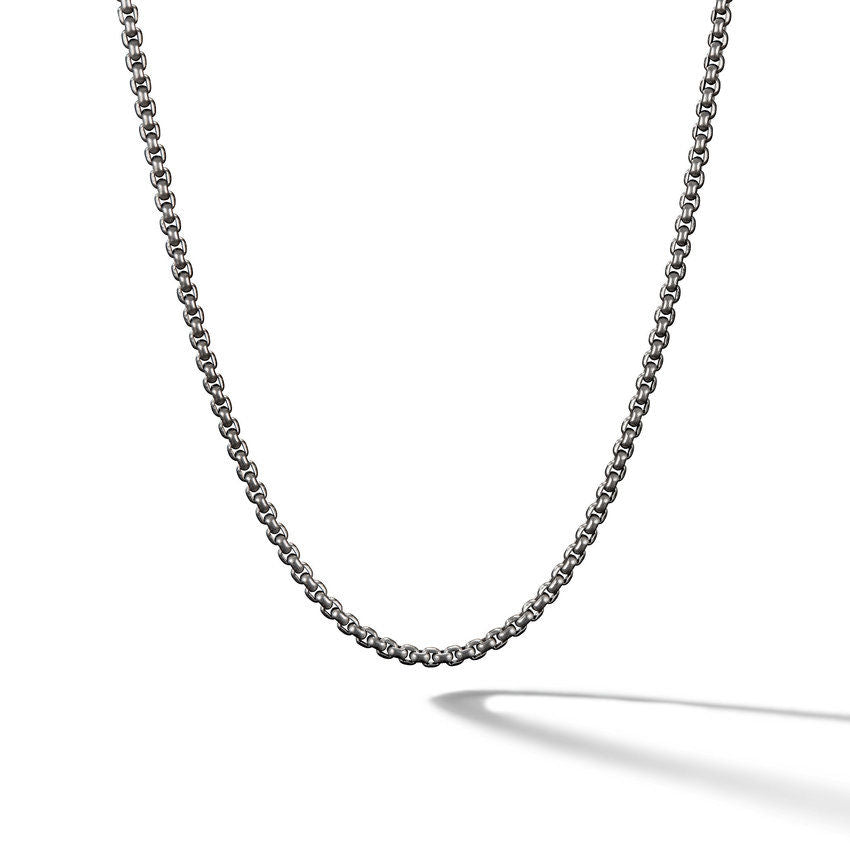 Box Chain Necklace In Grey Titanium, 2.7Mm
