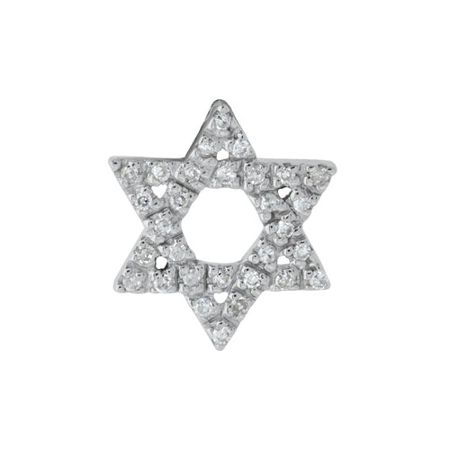 Diamond Star of David Pendant in 14K White Gold