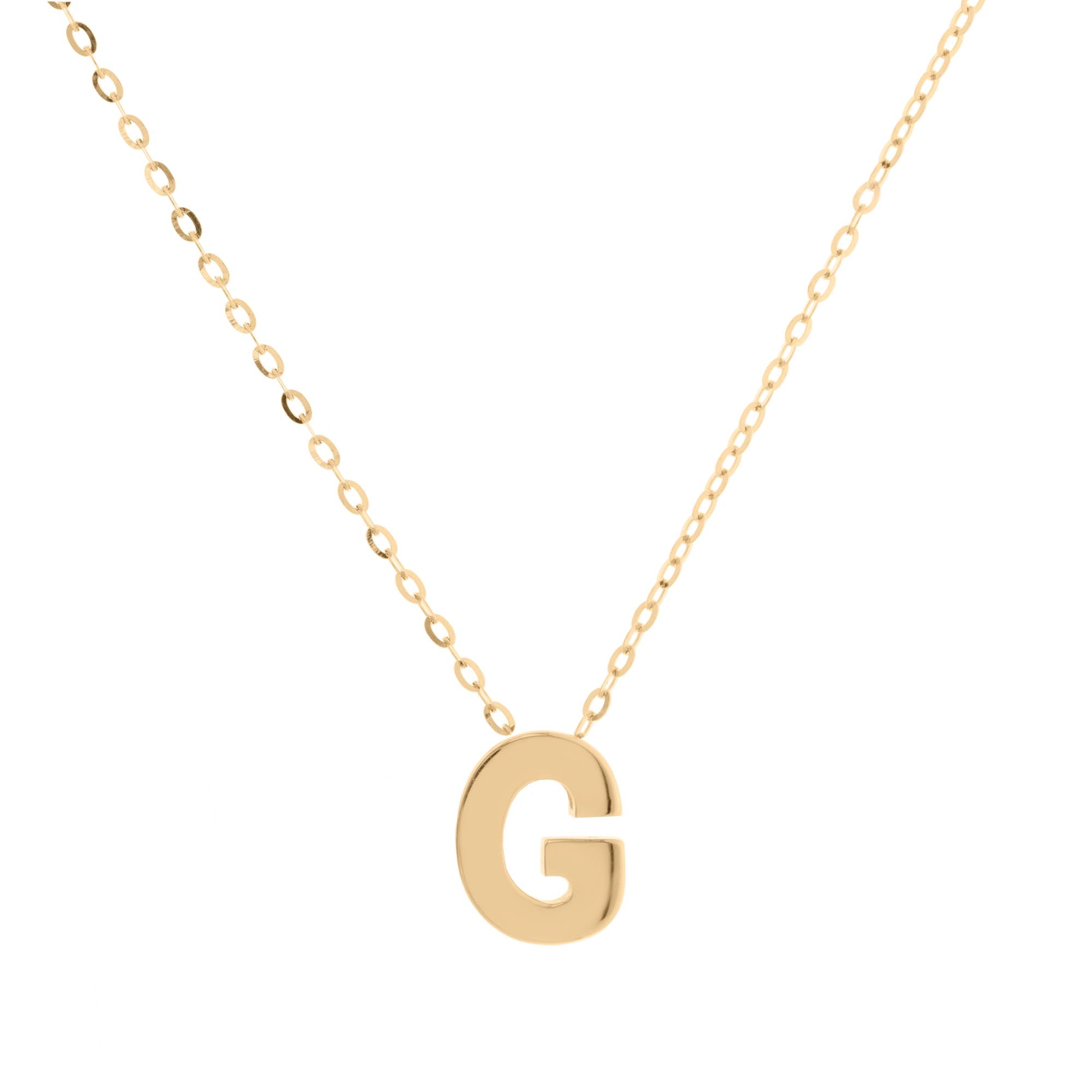 Initial 'G' Necklace in 14K Yellow Gold Initial 'G' Necklace in 14K Yellow Gold