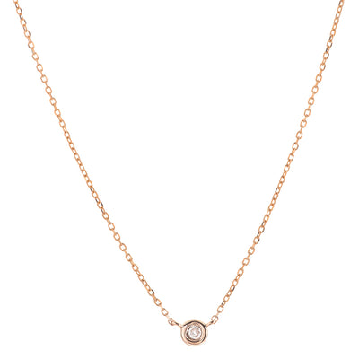 14k Gold Central Bezel Set Diamond Necklace