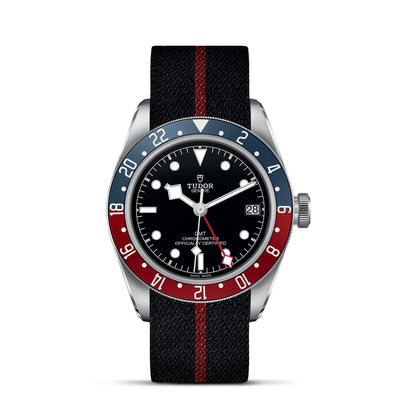 41mm Black Bay GMT Steel Black Dial with Date and Fabric Strap Watch by Tudor | M79830RB-0003