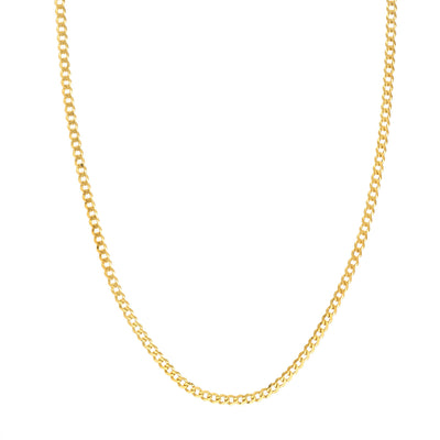 18" 3.7mm Curb Link Chain in 14K Yellow Gold