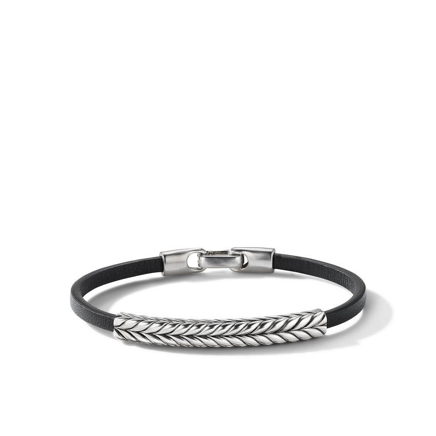 CHEVRON BLACK LEATHER ID BRACELET1