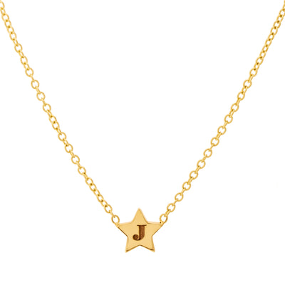 Zoe Chicco 14K Yellow Gold Tiny Star Initial Necklace