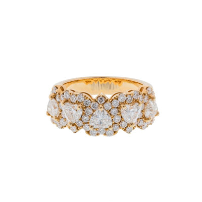 18K Yellow Gold Diamond and Diamond  Ring