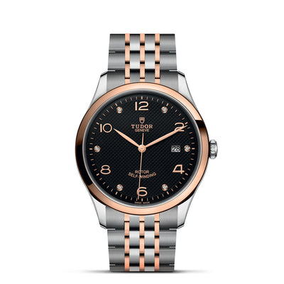 41mm 1926 Steel and Rose Gold Black Dial with Diamond Hour Markers and Date Watch by Tudor | M91651-0004