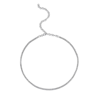 Round Diamond Eternity Necklace in 14K White Gold