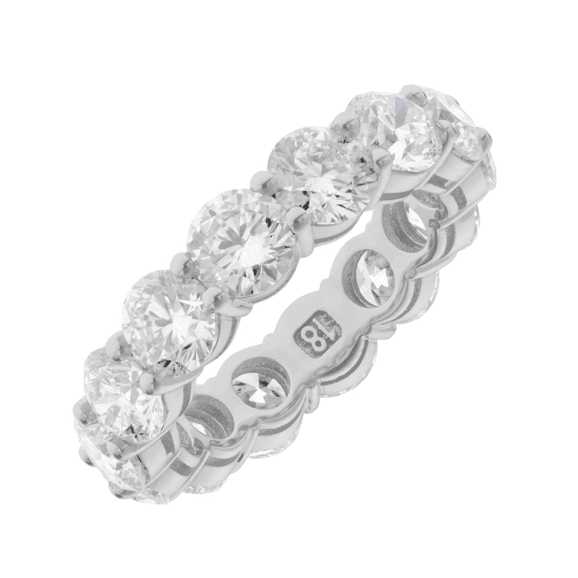 18ct White gold eternity diamond band main image 0