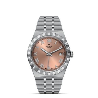 38MM Royal Steel Salmon Dial with Date Indicator Watch by Tudor | M28500-0007