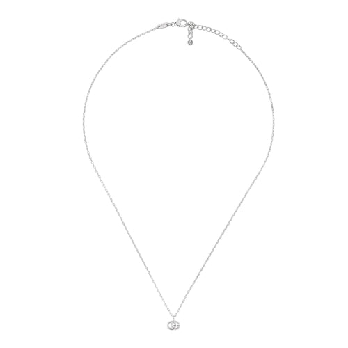 Gucci Running GG Pendant Necklace in 18K White Gold