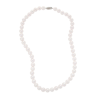 17" 7.5-8mm Akoya Pearl Strand Necklace in 14K White Gold