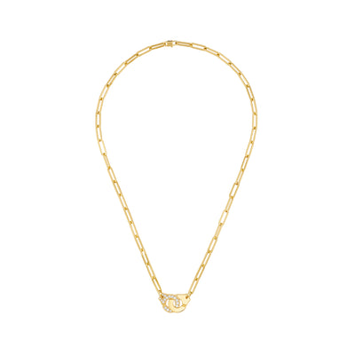 16" Menottes Diamond Necklace in 18K Yellow Gold