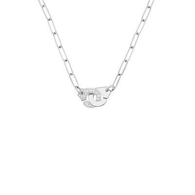 16" Diamond Menottes Necklace in 18K White Gold