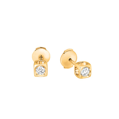 Le Cube Diamont Large Studs 18K Yellow Gold