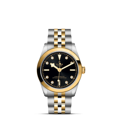 31mm Black Bay Silver and Gold Black Dial with Diamond Hour Markers Watch by Tudor | M79603-0006