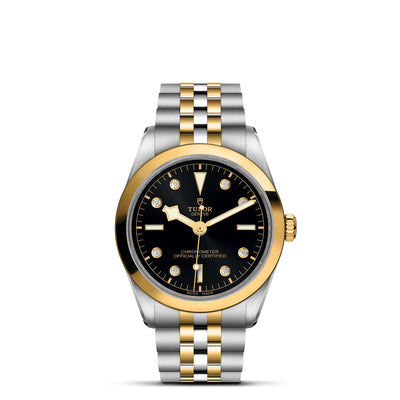 36mm Black Bay Silver and Gold Black Dial with Diamond Hour Markers Watch by Tudor | M79643-0006