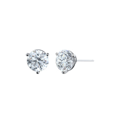 2.00 cttw. Round Three Prong Martini Stud Earrings in 14K White Gold