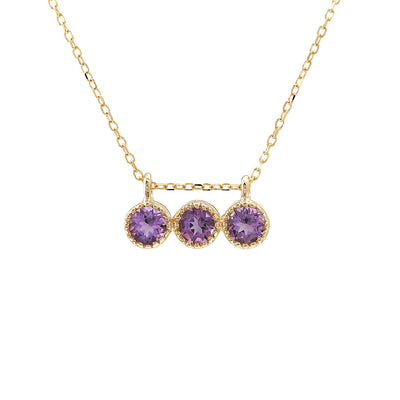 14K YELLOW GOLD AMETHYST NECKLACE