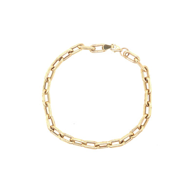 7" Mica Rectangle Link Chain Bracelet in 14K Yellow Gold