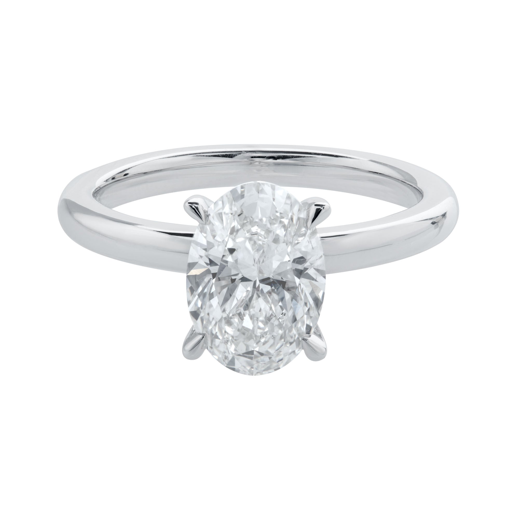 Oval Lab Grown Diamond Engagement Ring in 14K White Gold