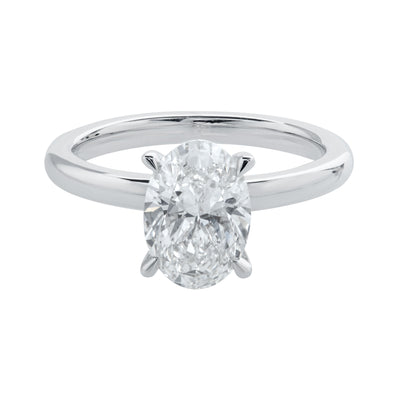 2 cttw. Oval Lab Grown Diamond Engagement Ring in 14K White Gold