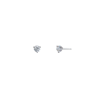 0.25 cttw. Round Three Prong Martini Stud Earrings in 14K White Gold