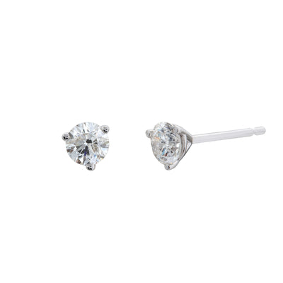 0.33 cttw. Round Three Prong Martini Stud Earrings in 14K White Gold