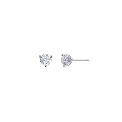 0.50 cttw. Round Three Prong Martini Stud Earrings in 14K White Gold