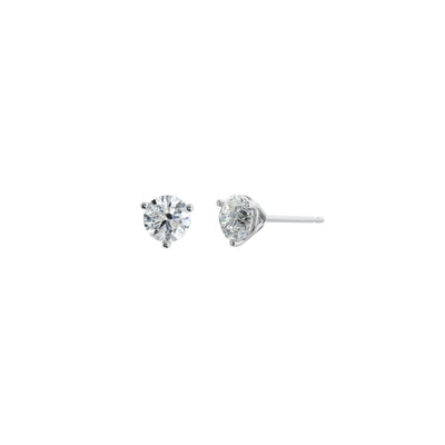1.25 cttw. Round Three Prong Martini Stud Earrings in 14K White Gold