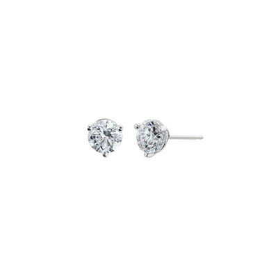 1.50 cttw. Round Three Prong Martini Stud Earrings in 14K White Gold