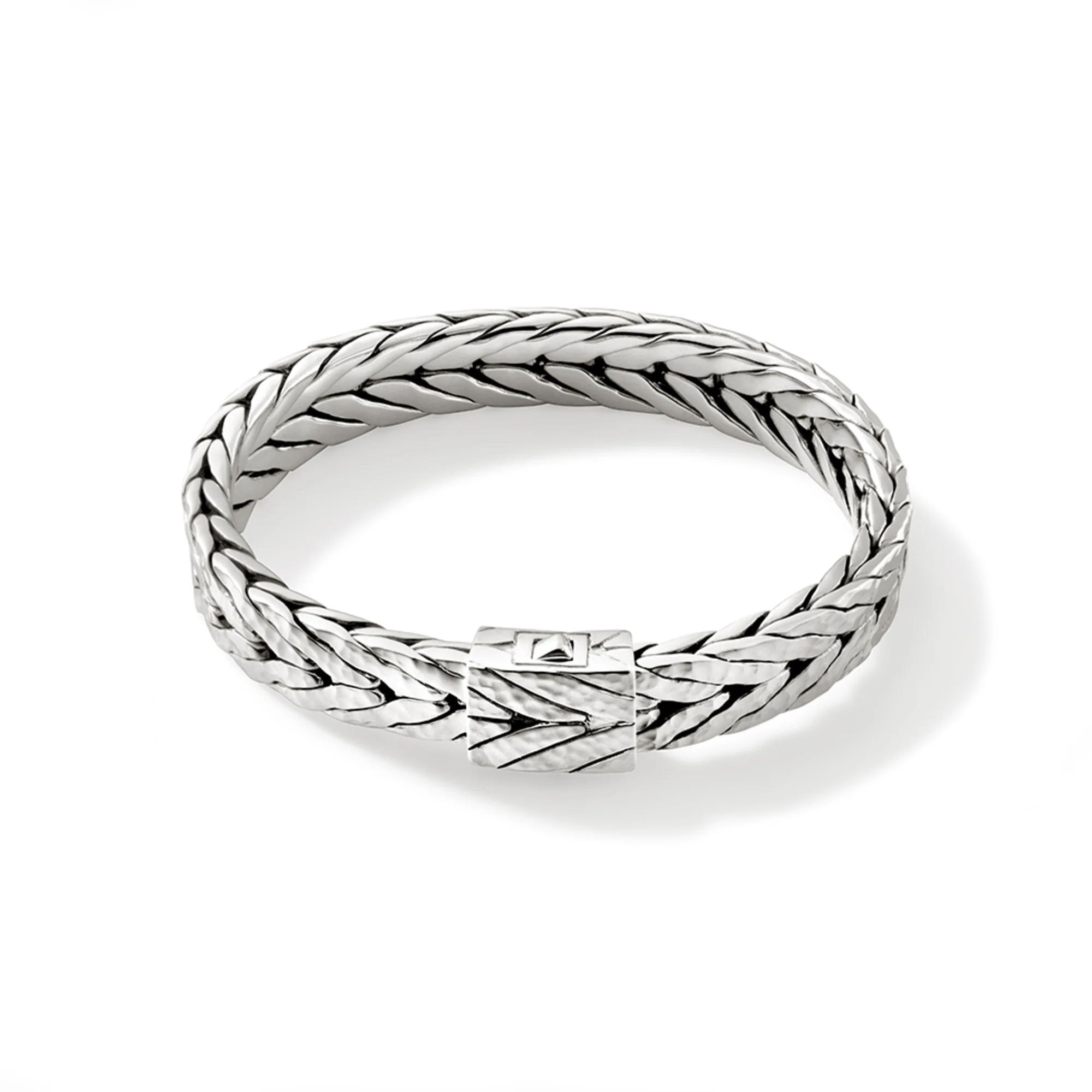 Sterling Silver Hammered Chevron Chain Bracelet
