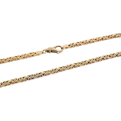 ESTATE 14K YELLOW BYZANTINE CHAIN 2.7MM WIDE 24 INCHES LENGTH