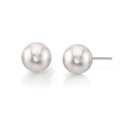 14K White Gold Cultured Pearl Earrings