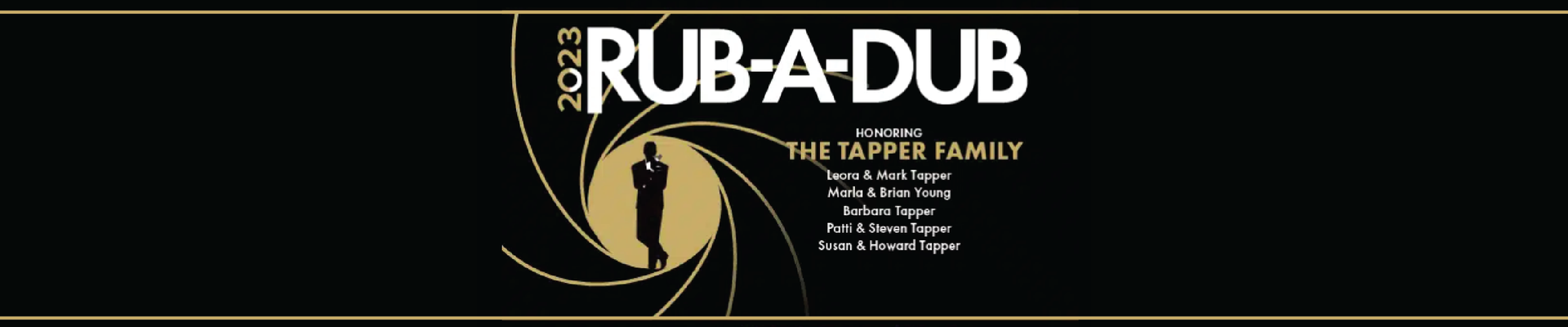 2023 Rub-A-Dub logo with honorees the Tapper's Family