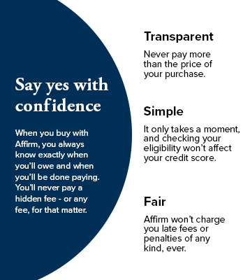 Say Yes with Confidence. Always transparent, simple , and fair