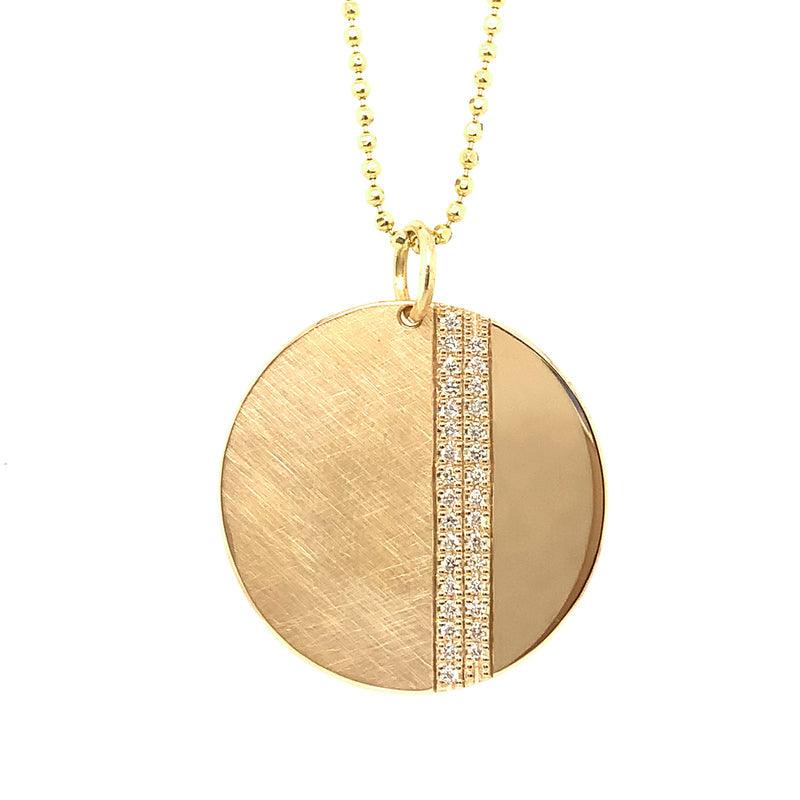 14 KARAT DIAMOND DISC PENDANT