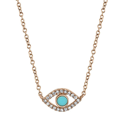 14 KARAT GOLD DIAMOND AND TURQUOISE NECKLACE - Tapper's Jewelry 
