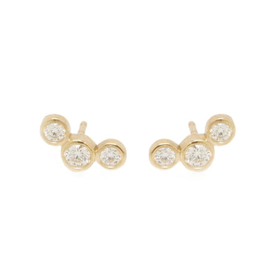 14 KARAT YELLOW GOLD GRADUATED DIAMOND EARRINGS - Tapper's Jewelry 