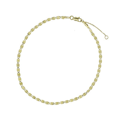 14K Gold 2.7mm Valentino link ankle Bracelet - Tapper's Jewelry 