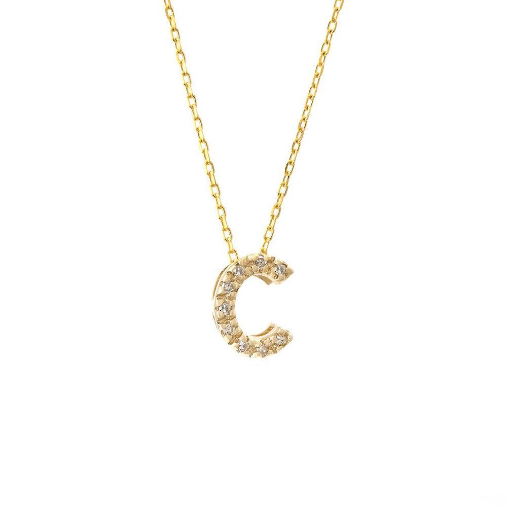 Diamond c initial necklace Clearance