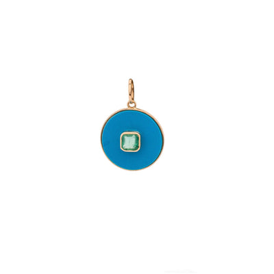 14K GOLD EMERALD AND TURQUISE CHARM - Tapper's Jewelry 