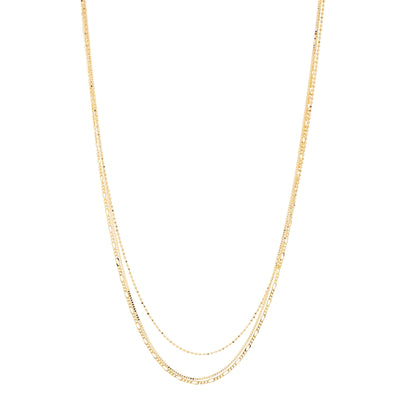 14K GOLD TRIPLE STRAND NECKLACE - Tapper's Jewelry 