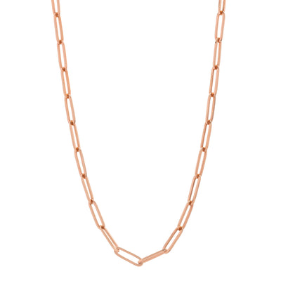 14K ROSE GOLD 16 INCH PAPER CLIP CHAIN NECKLACE - Tapper's Jewelry 