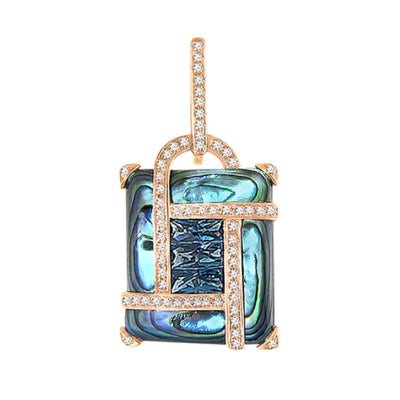 14K Rose Gold Diamond and Blue Topaz  Charm - Tapper's Jewelry 