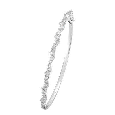 14K White Gold 34 Diamond Bangle Bracelet - Tapper's Jewelry 