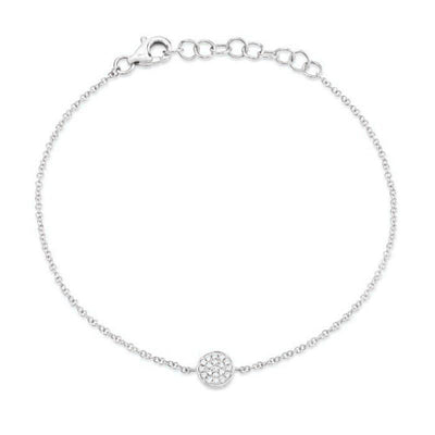14K White Gold Circle Diamond Bracelet - Tapper's Jewelry 