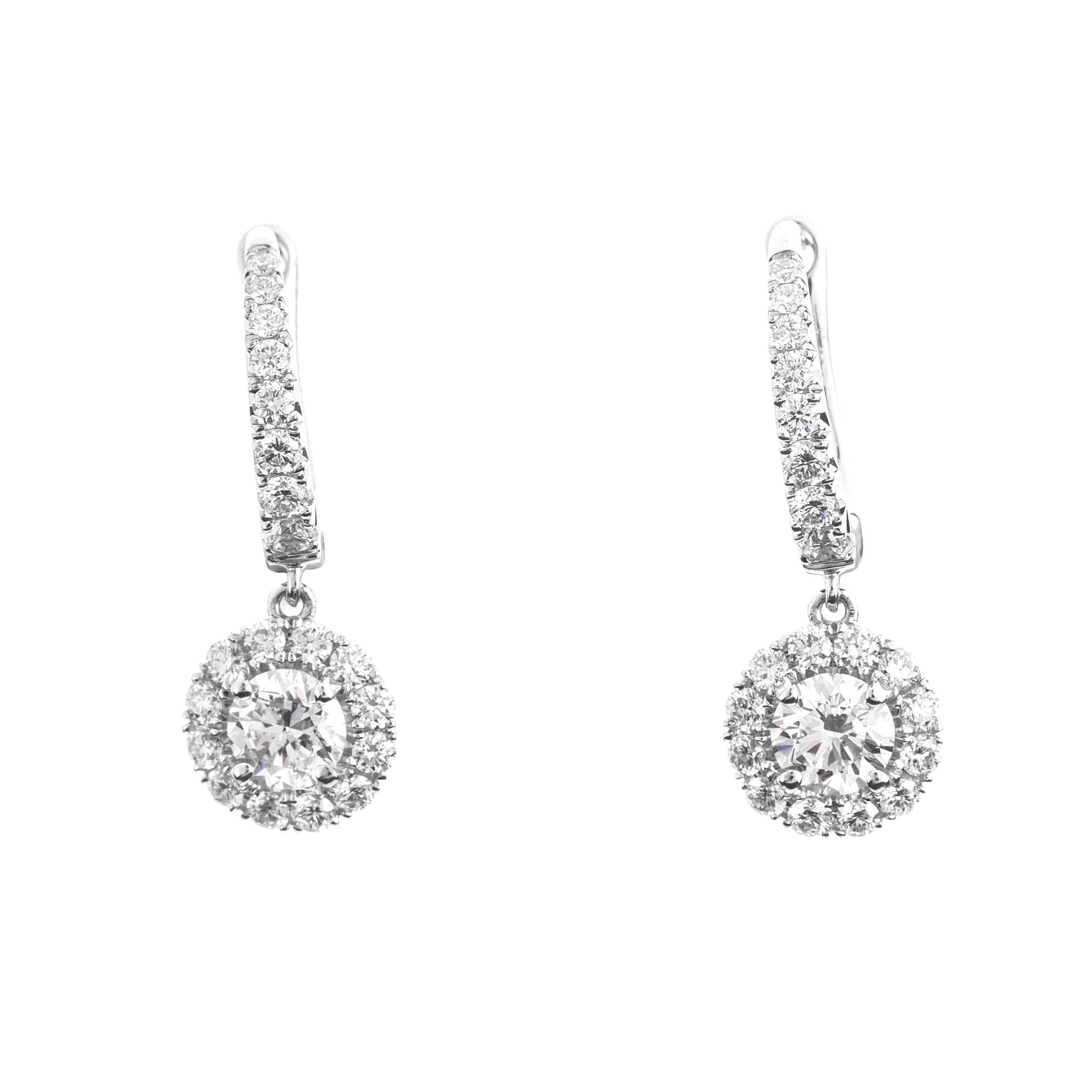 14k offers white gold diamond earrings