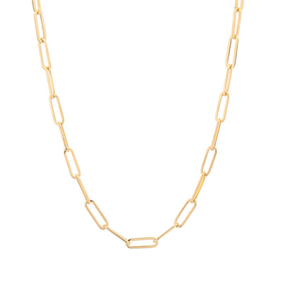14K YELLOW GOLD 24 INCH PAPER CLIP CHAIN NECKLACE - Tapper's Jewelry 