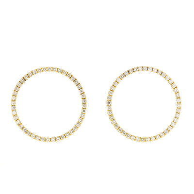 14K Yellow Gold 88 Round Diamond  Earrings - Tapper's Jewelry 